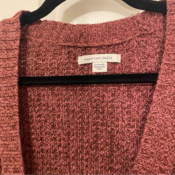 American Eagle Burgundy Cardigan - Picture 3 of 6